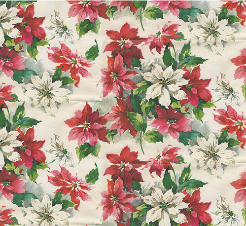 Holidays Past Substrates Poinsettia Print Flannel Multi Yardage