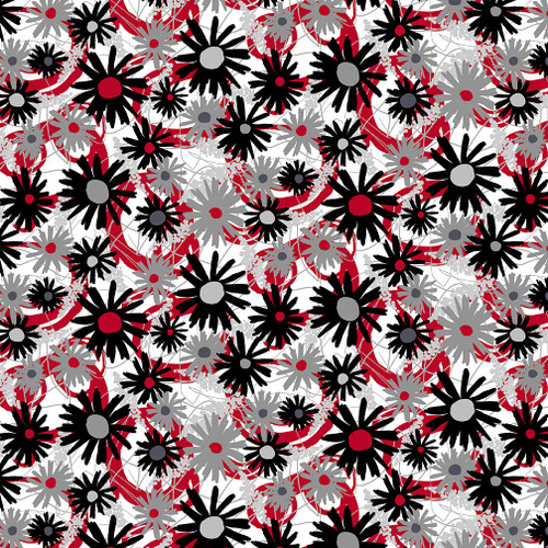 Crimson Garden Fancy Daisies Multi Fabric