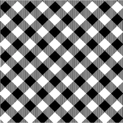 Priscilla's Plaids Bias Buffalo Check Black/White Fabric