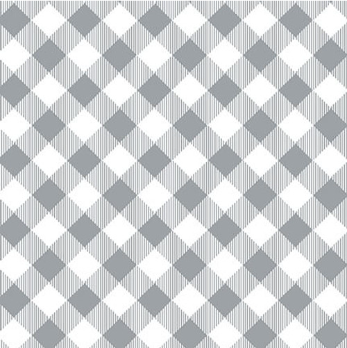 Priscilla's Plaids Bias Buffalo Check Gray/White Fabric