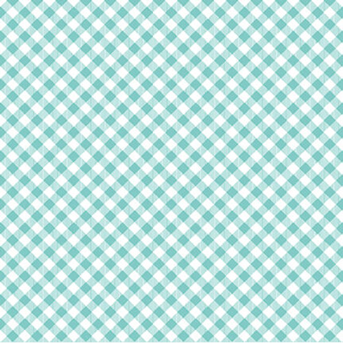 Chelsea's Checks Small Bias Check Aqua/White Fabric