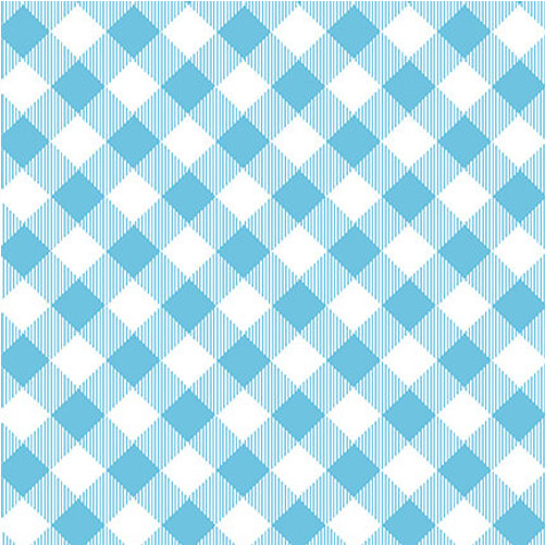 Priscilla's Plaids Bias Buffalo Check Blue/White Fabric