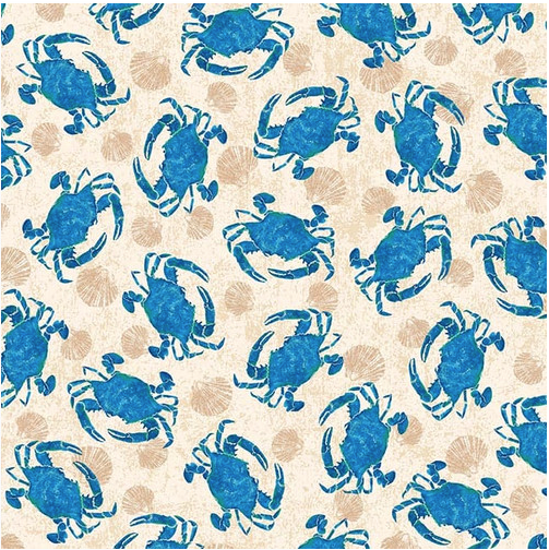 M'Ocean Tossed Crabs Sand Fabric