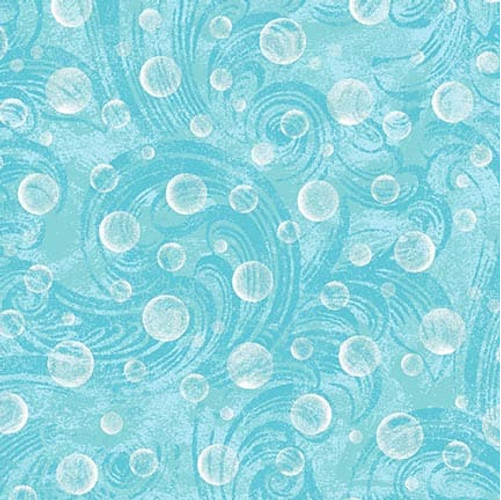 M'Ocean Tossed Bubbles Aqua Fabric