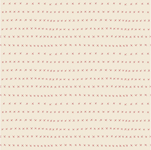 Down Tinsel Lane Cross Lines Cream Yardage