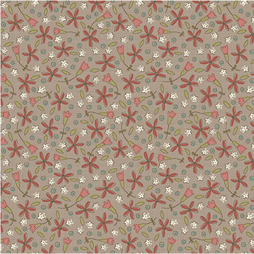 Down Tinsel Lane Poinsettias Taupe Yardage