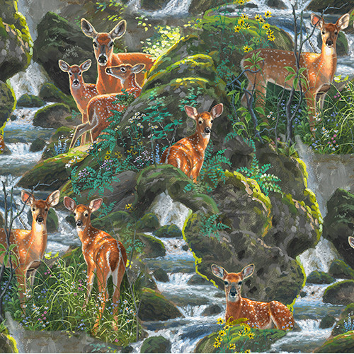 New Beginnings Spotted Deer Multi Yardage