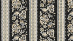 Hampton Court Gothic Stripe Black Fabric