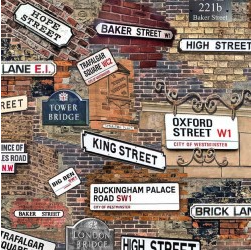 City of London City Streets Brick Fabric