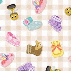 Baby Love Pitter Patter Beige Fabric