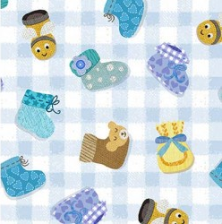 Baby Love Pitter Patter Blue Fabric