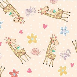 Baby Love Baby Giraffe Beige Fabric