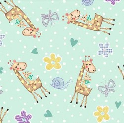 Baby Love Baby Giraffe Mint Fabric