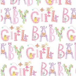 Baby Love Welcome Baby Girl Pink Fabric