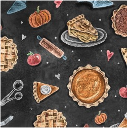 Happy Pie Season Homemade Pies Black Fabric