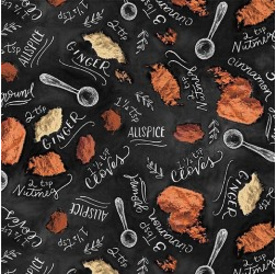 Happy Pie Season Essential Ingredients Black Fabric