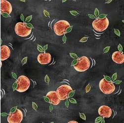 Happy Pie Season Mini Apples Black Fabric