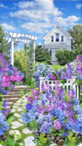 Hydrangea Dreams Hydrangea Cottage Multi - PANEL