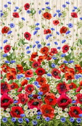 Summer Wildflowers Wildflower Border Cream Fabric