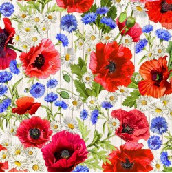 Summer Wildflowers Wild Summer Cream Fabric