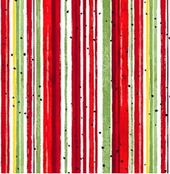 Summer Wildflowers Poppy Seed Stripe Cream Fabric