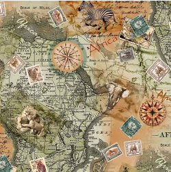 Serengeti Plains African Adventure Parchment Yardage