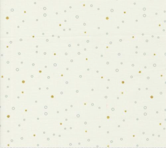 Shimmer Metallic Snowing Dots Ivory Yardage