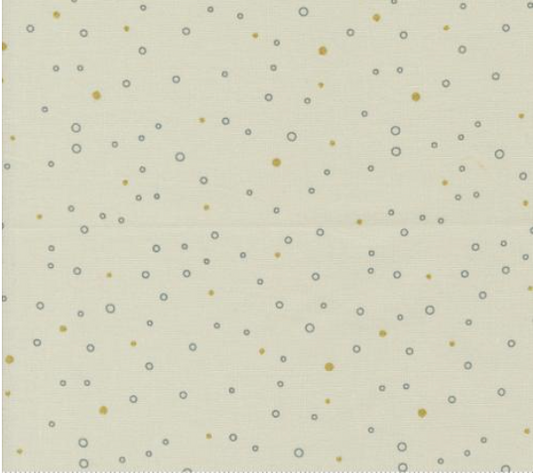 Shimmer Metallic Snowing Dots Ecru Fabric