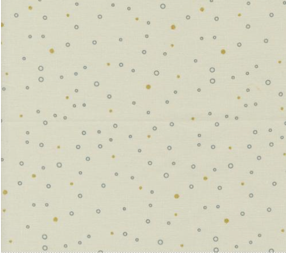 Shimmer Metallic Snowing Dots Ecru Fabric