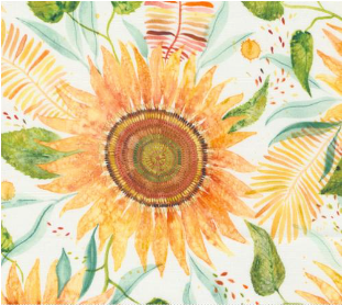 Floribunda Sunflower Power Large Floral Cloud Fabric