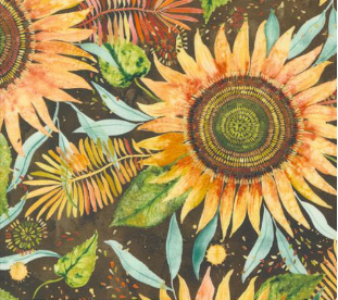 Floribunda Sunflower Power Large Floral Soil Fabric