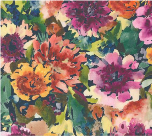 Floribunda Bloomindian Summer Large Floral Midnight Fabric