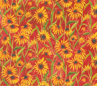 Floribunda Sunflowers Florals Spice Fabric