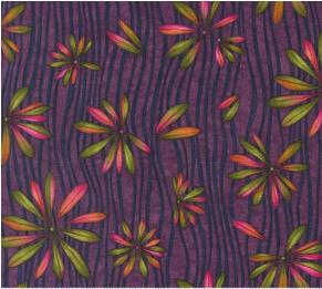 In Bloom Florals Stripe Violet Yardage