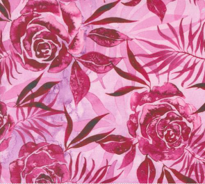 Coming Up Roses Prussian Rose Magenta Fabric