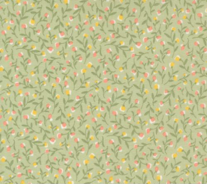 Flower Girl Meadow Small Floral Celery Fabric