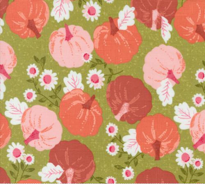 Hey Boo Halloween Pumpkins Witchy Green Fabric