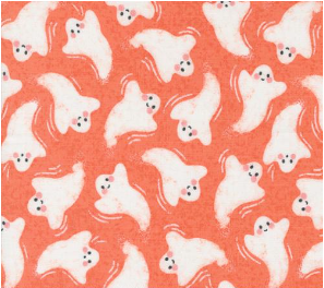 Hey Boo Friendly Ghost Soft Pumpkin Fabric