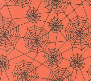 Hey Boo Spider Webs Soft Pumpkin Fabric