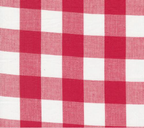 Panache Checks Wovens White Red Fabric