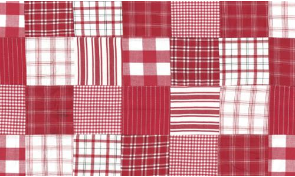 Panache Patchwork Red White Fabric