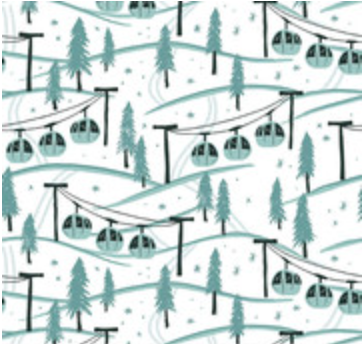 Ski Hill Mountainside White Yardage
