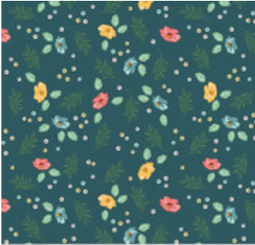 Melody Flower Fields Colonial Blue Yardage