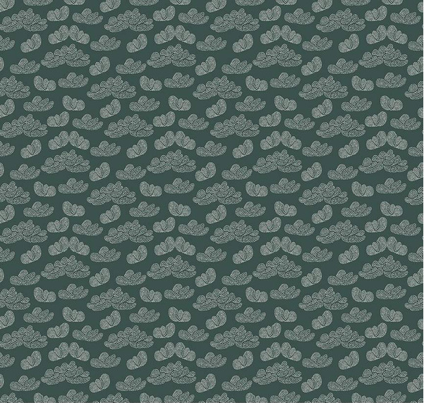 Garden Dreams Clouds Evergreen Yardage