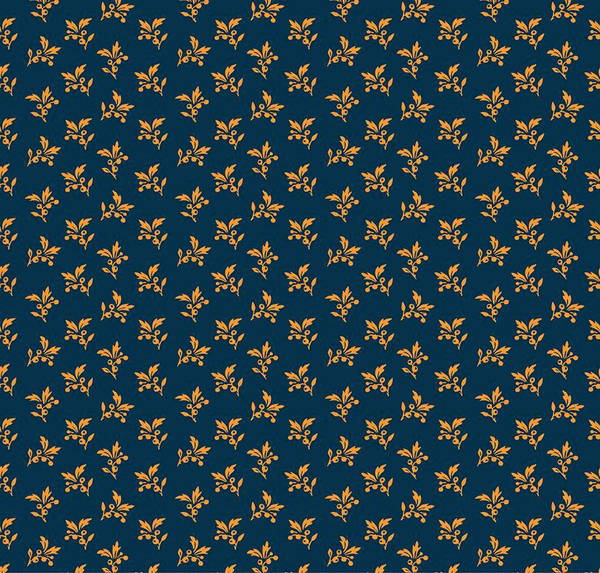 Cheddar at Twilight Sprigs Navy Yardage