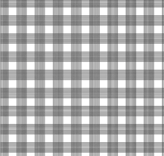 Press On Pinstripe Plaid Black Yardage