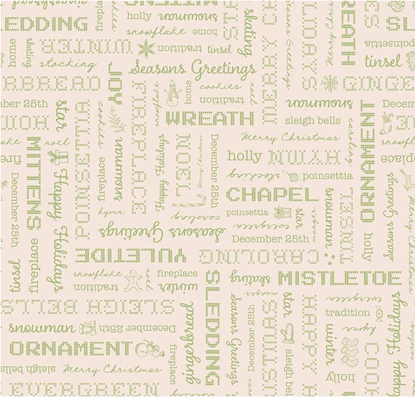 Home Town Holiday Words Latte Fabric