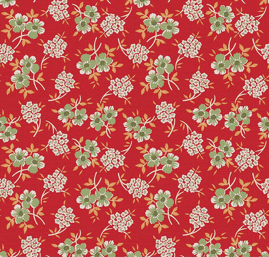Home Town Holiday Floral Schoolhouse Fabric