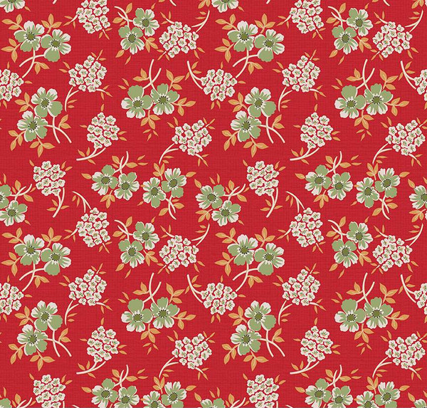 Home Town Holiday Floral Schoolhouse Fabric