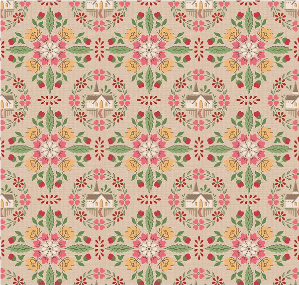 Home Town Holiday Chapel Tea Dye Fabric